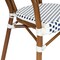 Flash Furniture Lourdes Thonet French Bistro Stacking Chair w/Arms, White/Navy PE Rattan/Bamboo Alum Frame, 2PK 2-SDA-AD642002A-WHNVY-NAT-GG - alternate 6